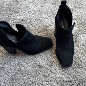 Jeffrey Campbell Black Textured Ankle Booties
